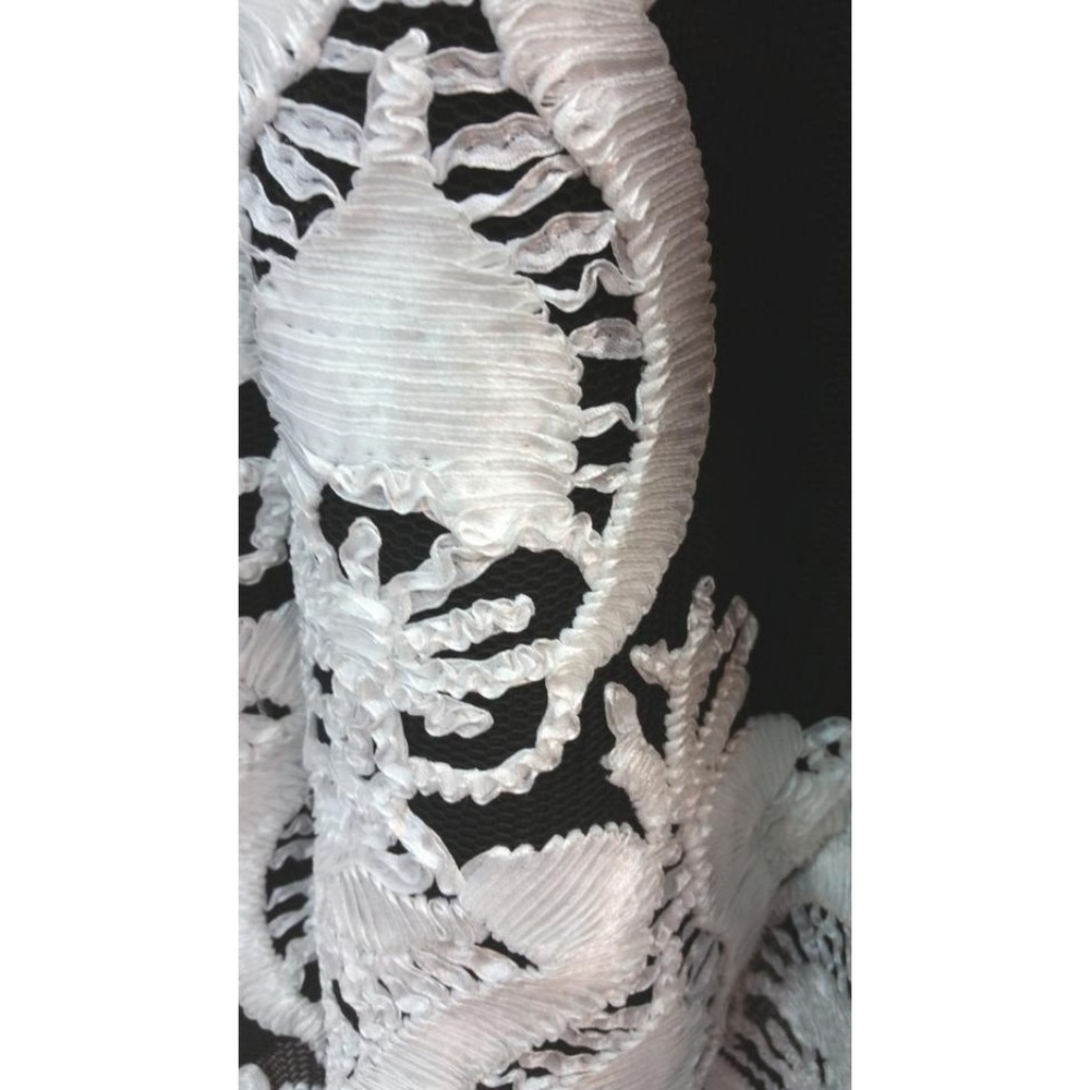 Ina Elastic Waist Soutache White and Black Skirt - Picture 4 of 6